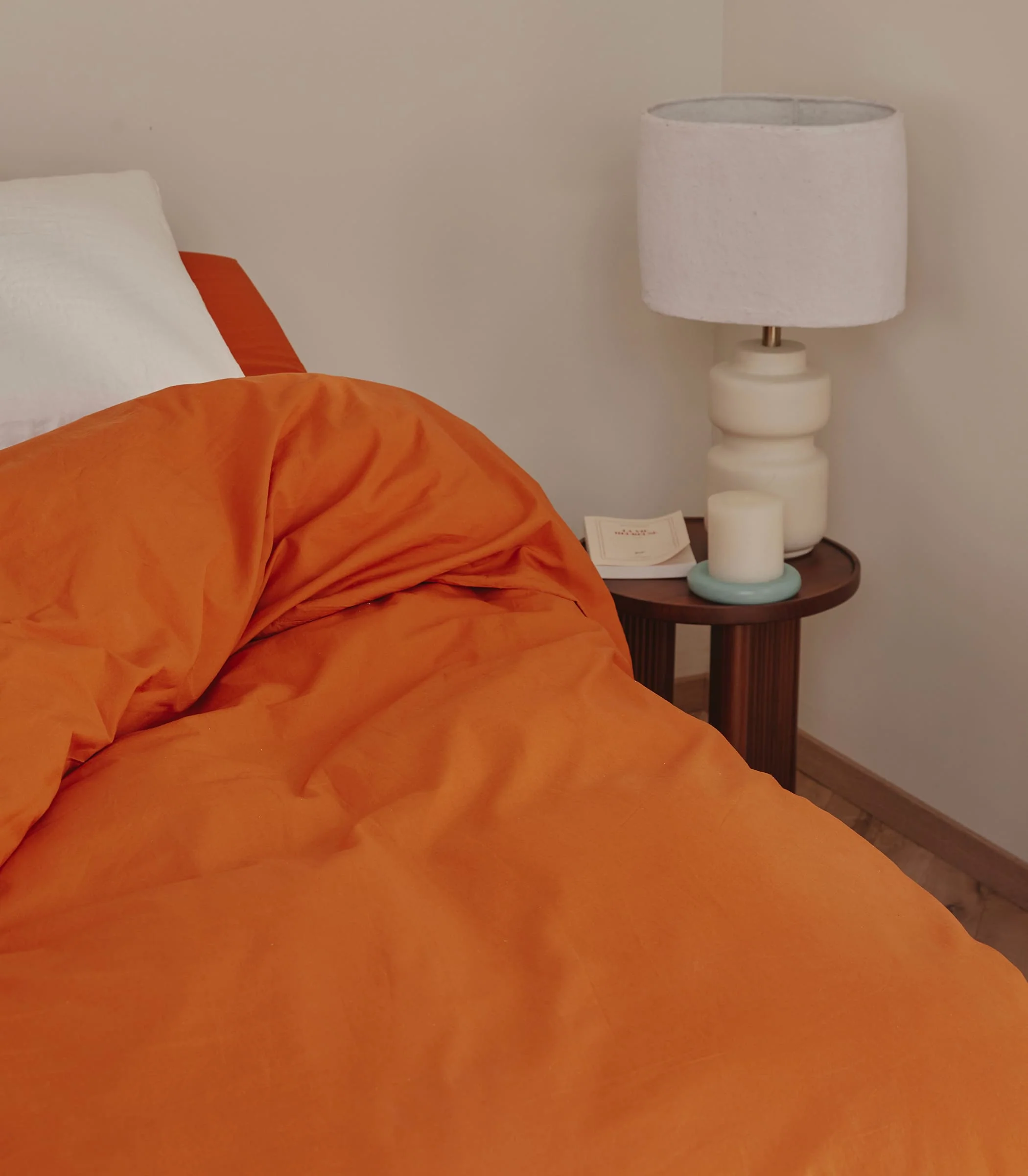 Drap housse en percale de coton - Orange magma - Image 5