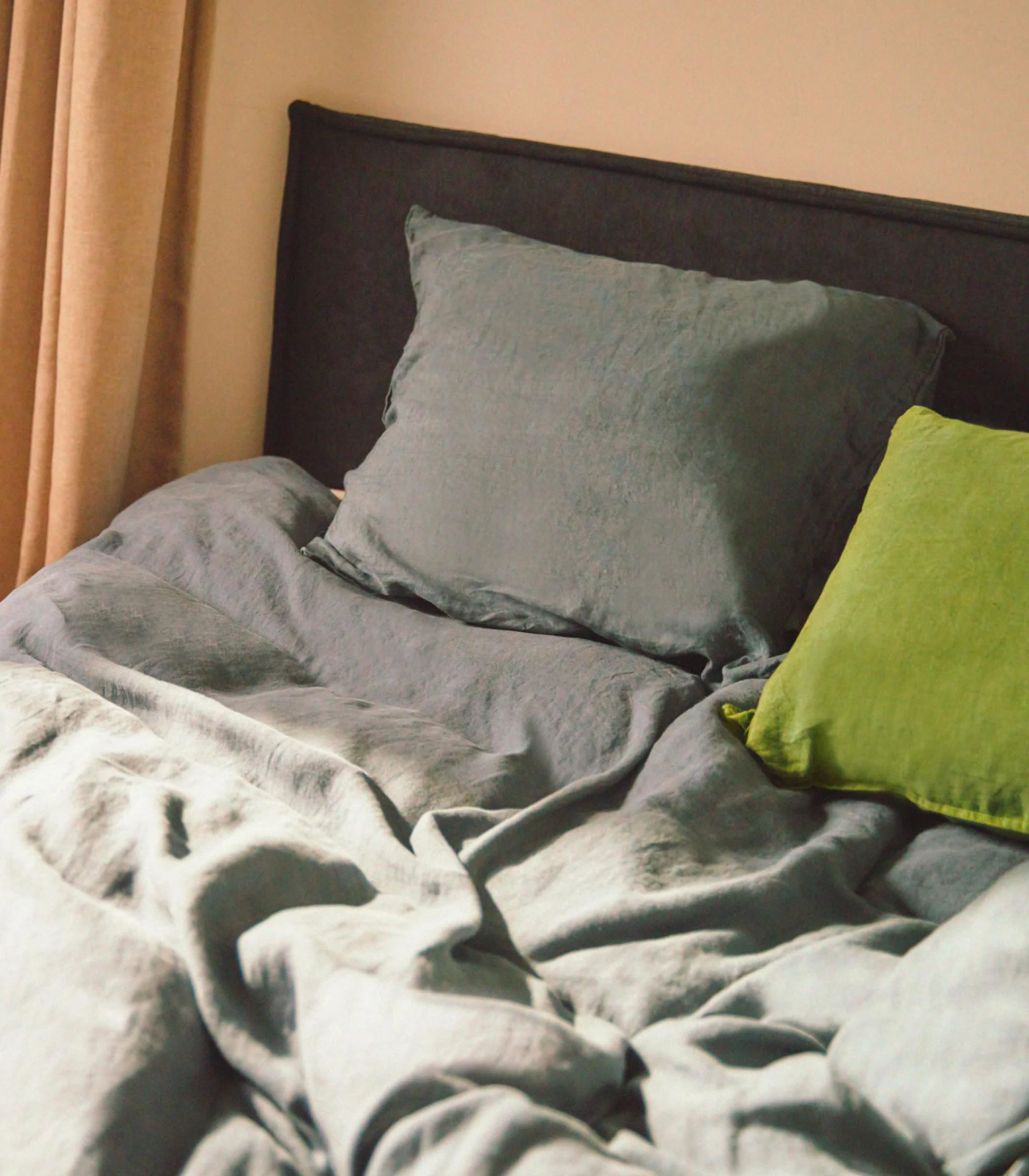Drap housse en lin lavé - Gris ardoise - Image 5